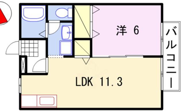 ドリームカム21(1LDK/2階)の間取り写真