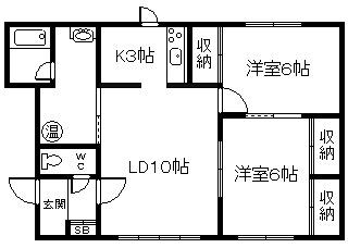 シャローム101(2LDK/2階)の間取り写真