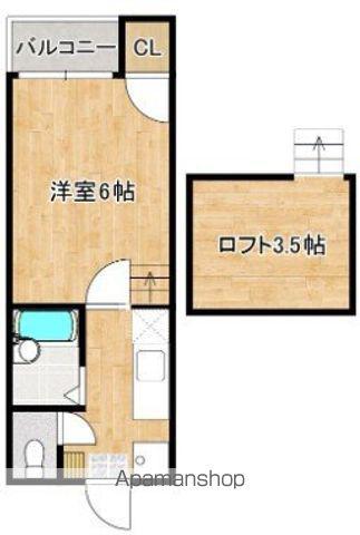 BMGロードII(1K/2階)の間取り写真