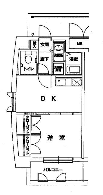 錦糸町パークタウンI(1DK/7階)の間取り写真