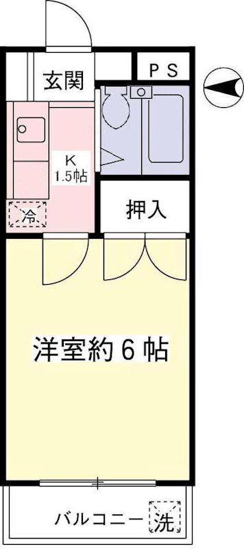 メゾンピア(1K/4階)の間取り写真