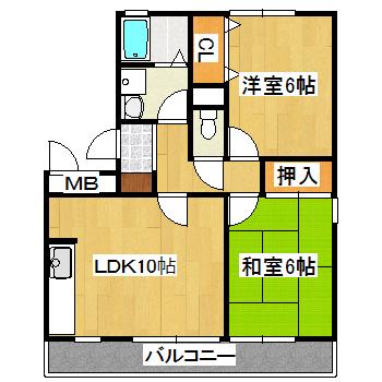 すみれハイツ(2LDK/1階)の間取り写真