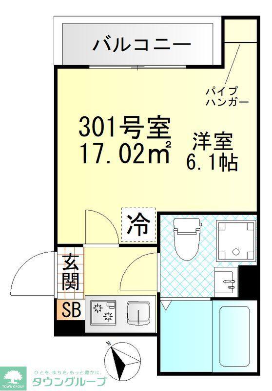 VALLE FELIZ雑色(1K/3階)の間取り写真