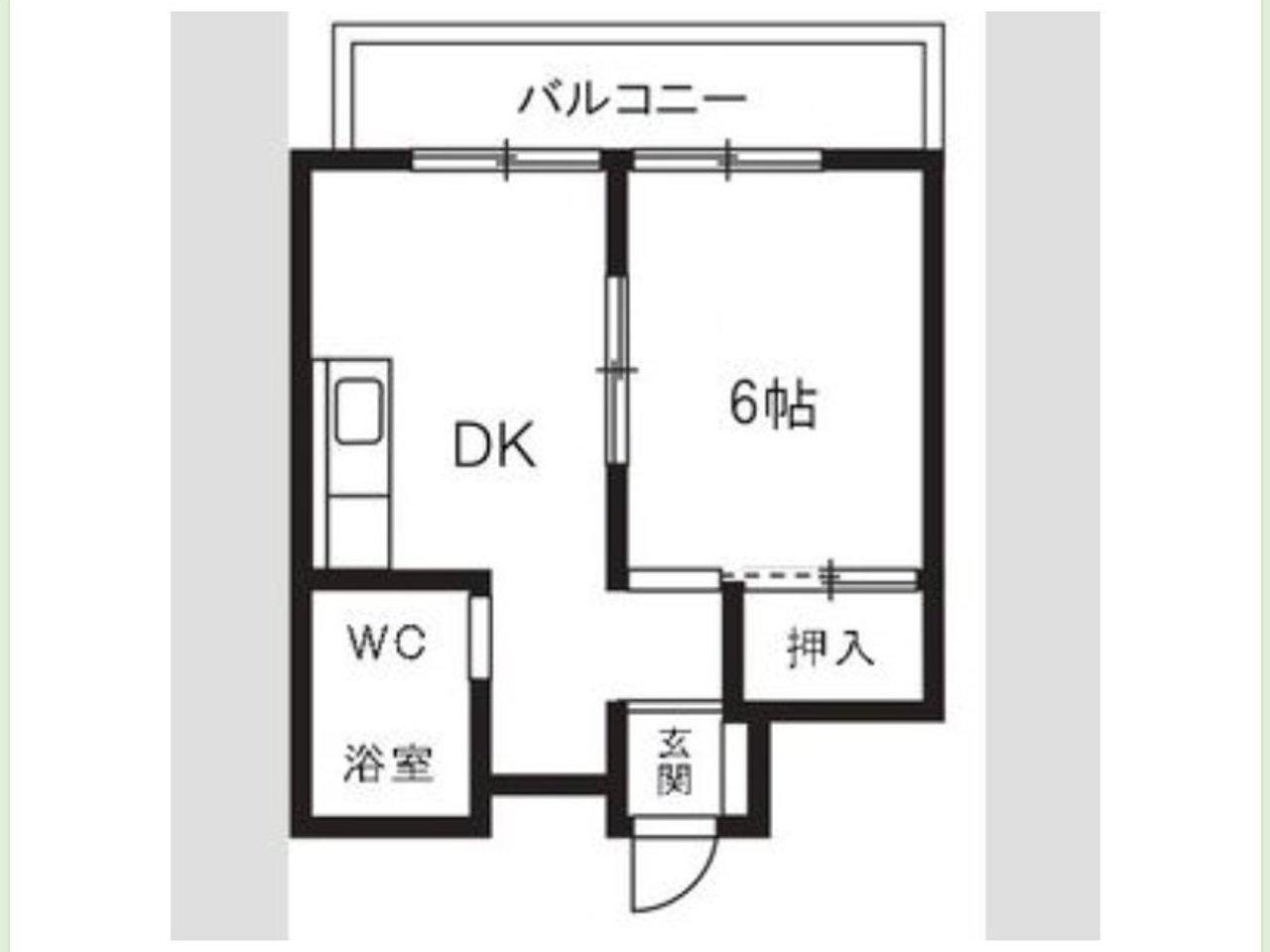 パークサイド南大井(1DK/2階)の間取り写真