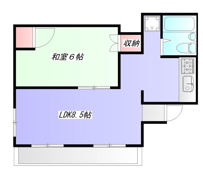 石田コーポ(1LDK/5階)の間取り写真