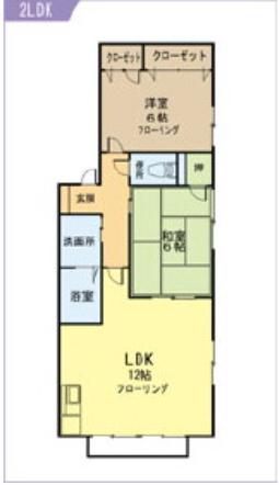 クレール春日(2LDK/1階)の間取り写真