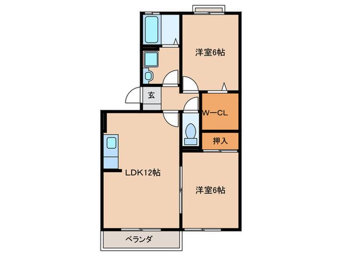 リバーコート志免(2LDK/3階)の間取り写真