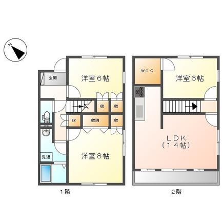 ロジュマンIII(3LDK/1階)の間取り写真