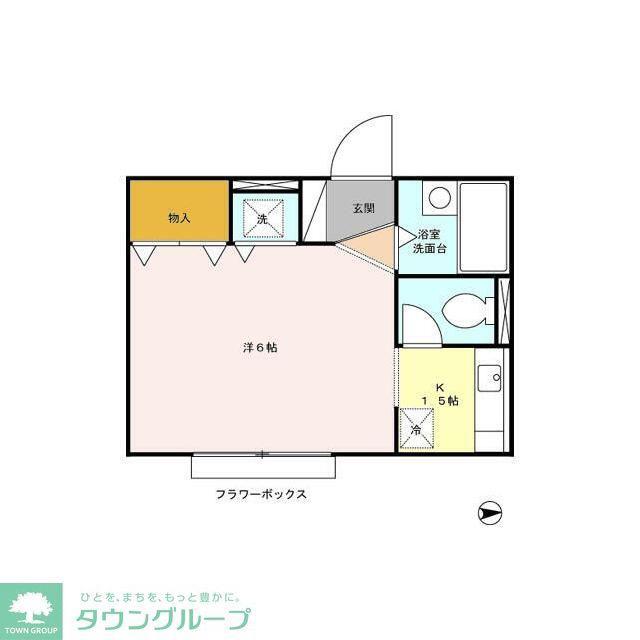 フローレンス平和台(1K/1階)の間取り写真