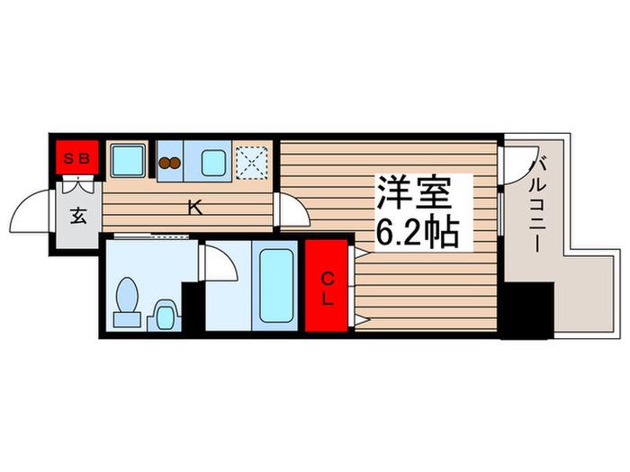 ドゥーエ西大島II(1K/14階)の間取り写真