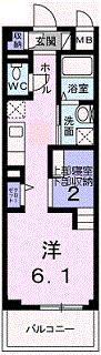 サニーキャンプ・東雲II(ワンルーム/2階)の間取り写真