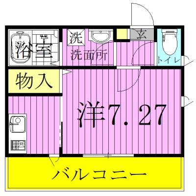 シェンドール(1K/2階)の間取り写真