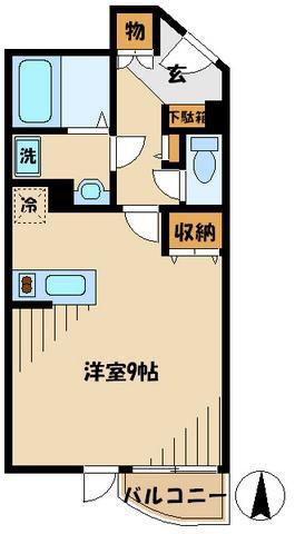 TK田園調布レディースフラッツ(ワンルーム/3階)の間取り写真