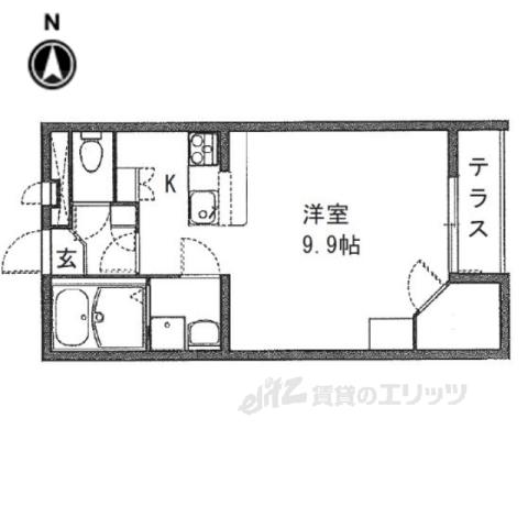 レオパレスカーサ(1K/1階)の間取り写真