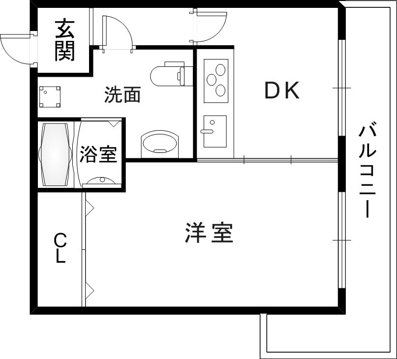 山手ダイヤハイツ(1LDK/8階)の間取り写真