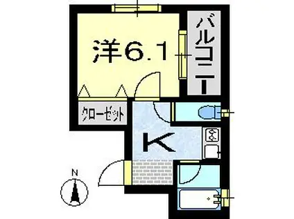 サンシティダイマル(1K/5階)の間取り写真