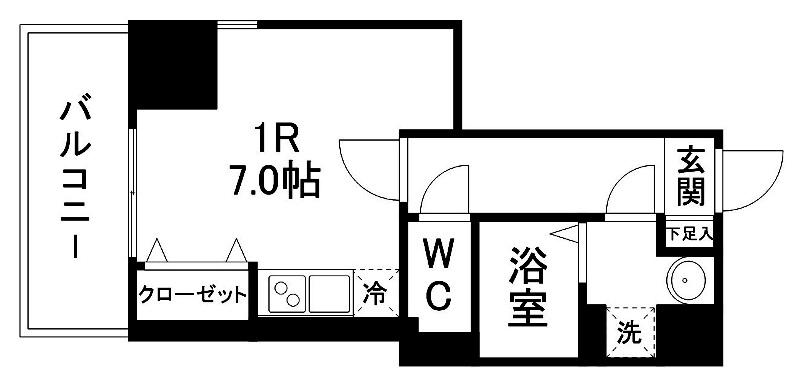 グラン・ドミール小田原弓ノ町(ワンルーム/3階)の間取り写真