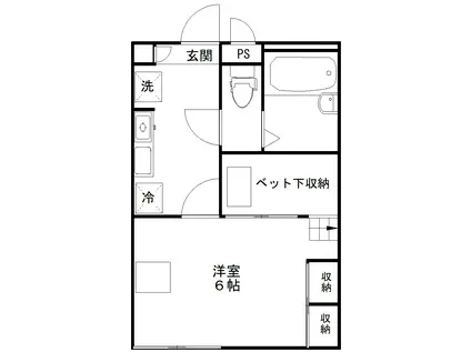 グリーンハイツ(1K/2階)の間取り写真