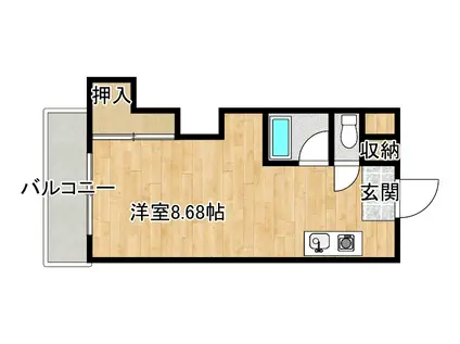 石田ビル(ワンルーム/6階)の間取り写真