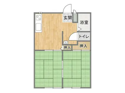 サンシティ川窪(2DK/1階)の間取り写真