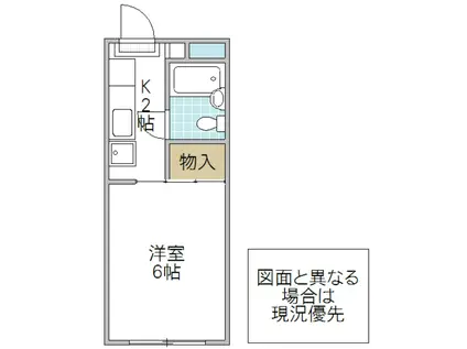 レジデンス姫子(1K/2階)の間取り写真