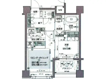 サンクタス文京大塚 ボゥテラス(1LDK/4階)の間取り写真