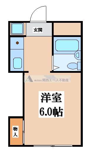 ハースサイド中垣内(ワンルーム/1階)の間取り写真