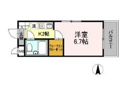 GERMER武蔵中原ジェルメムサシナカハラ(1K/3階)の間取り写真