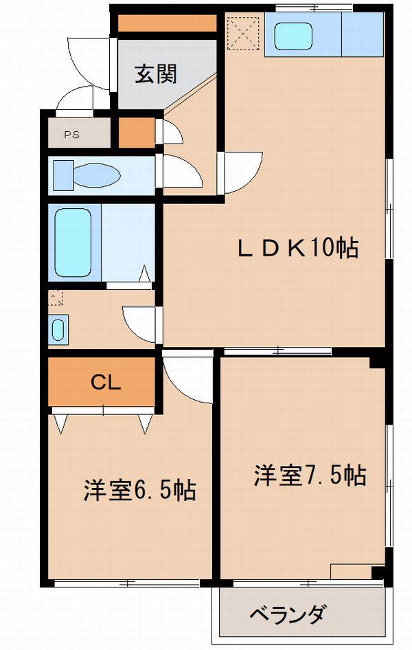 ベルトピアKITADAI(2LDK/3階)の間取り写真