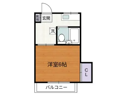 サクラビア関(1K/2階)の間取り写真