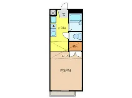 コーポラス大門(1K/1階)の間取り写真