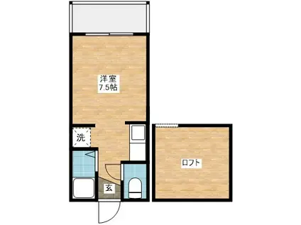 BRAVAS昭和(ワンルーム/2階)の間取り写真