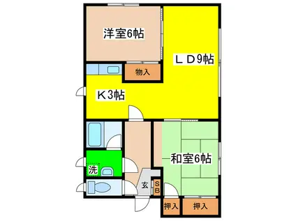佐藤ハイツ(2LDK/2階)の間取り写真