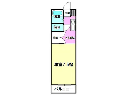 となりの花きゃべつ(1K/4階)の間取り写真