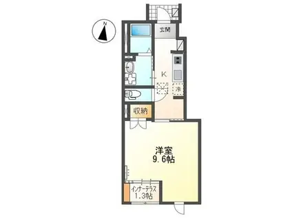 グランディール・M(1K/1階)の間取り写真