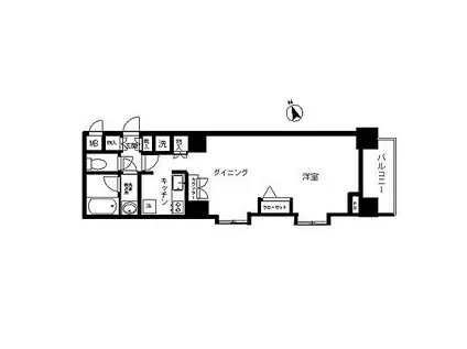 トーシンフェニックス芝アストラーレ(1DK/8階)の間取り写真