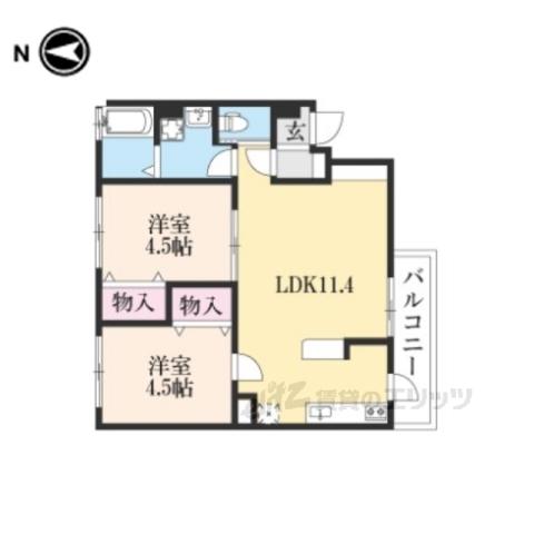 RFマンション山階(2LDK/2階)の間取り写真