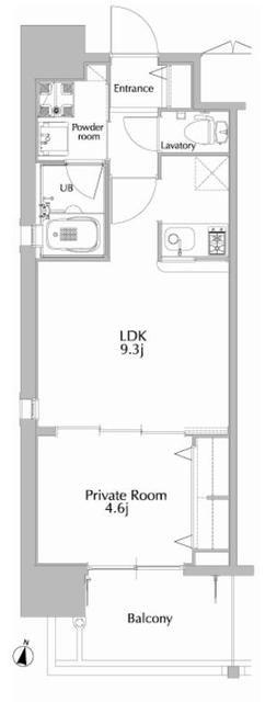 エンクレスト六本松3(1LDK/13階)の間取り写真