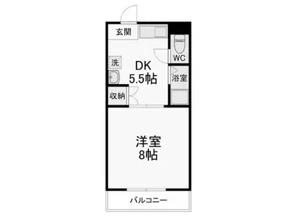 川崎ハイツII(1K/2階)の間取り写真