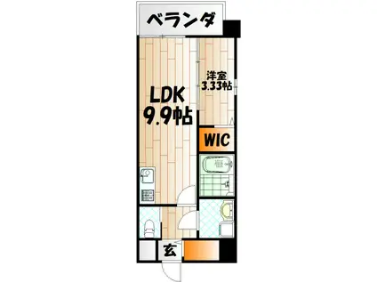 AMITAVA(1LDK/3階)の間取り写真