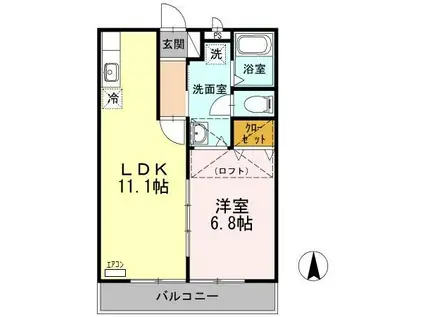 MA MAISON MOMOYAMA(1LDK/3階)の間取り写真
