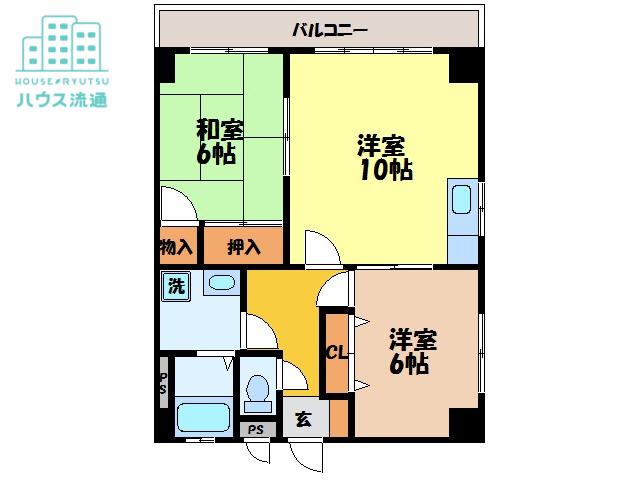 アドバンスベル(2LDK/1階)の間取り写真