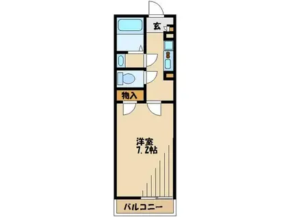 クレイノサクシード所沢(1K/2階)の間取り写真