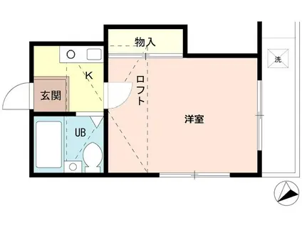 ライブコア南浦和A(1K/1階)の間取り写真