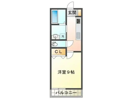 サンハイツ(1K/1階)の間取り写真