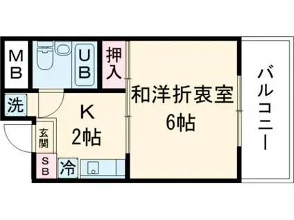 ハイツタナカ(1K/2階)の間取り写真