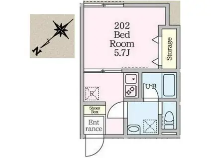 ウィステリア菊名(1K/2階)の間取り写真