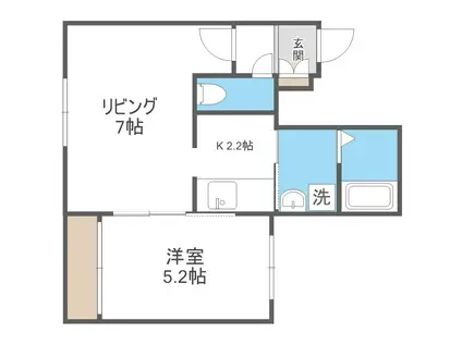 ガレリア南平岸(1LDK/4階)の間取り写真