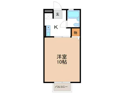 東山ハイツ(1K/2階)の間取り写真