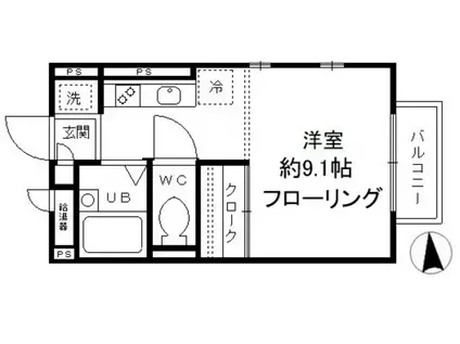 マロンヴィラ国立(ワンルーム/1階)の間取り写真